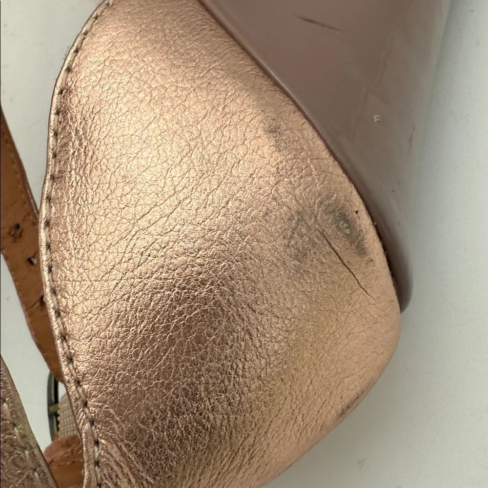 BC Footwear Women Lickety Split Wedge Sandal Elegant Bronze chunky 7 leather Y2K